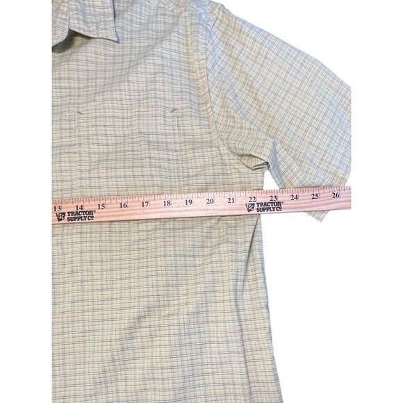 REI Shirt Mens M Yellow  Button Down Plaid Short Sleeve Outdoor Casual Beach - Picture 13 of 14